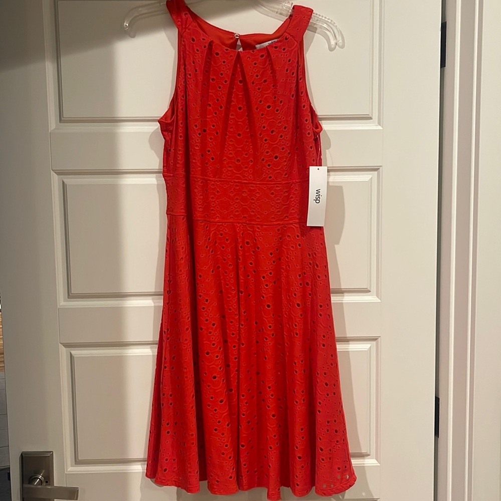 Brand new! Wisp Madi Eyelet Knit dress, with tags and never worn. Size 8